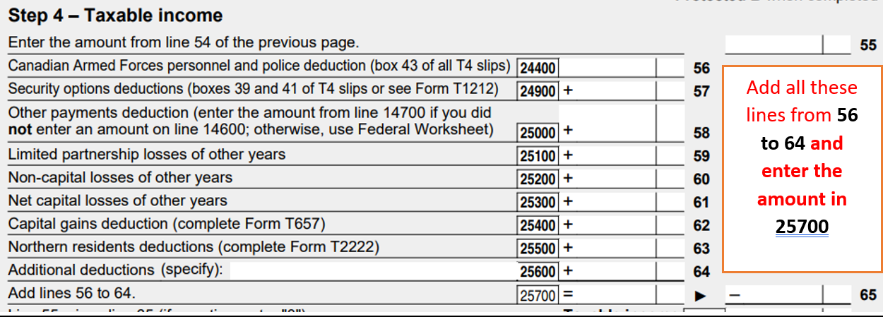 What does t1 line 25700 include