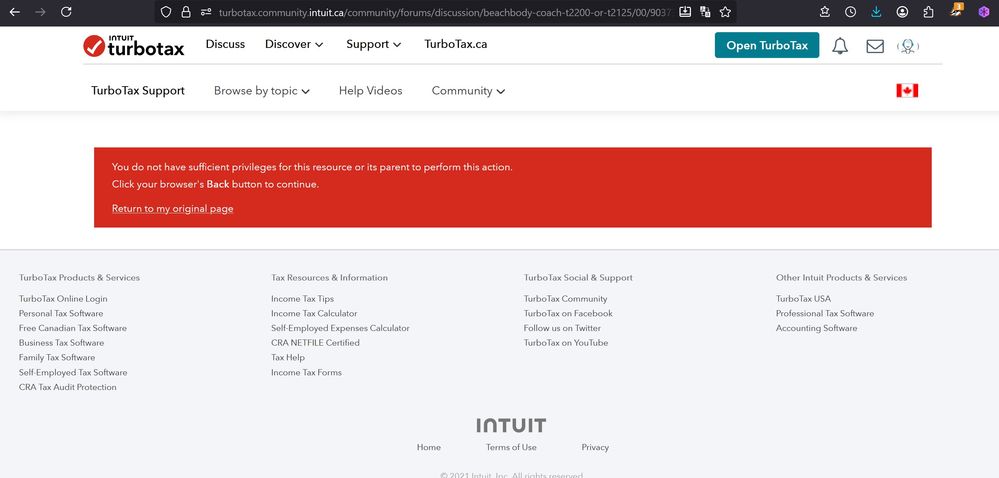 3 - Turbotax - Beachbody coach Access denied screen shot.jpg